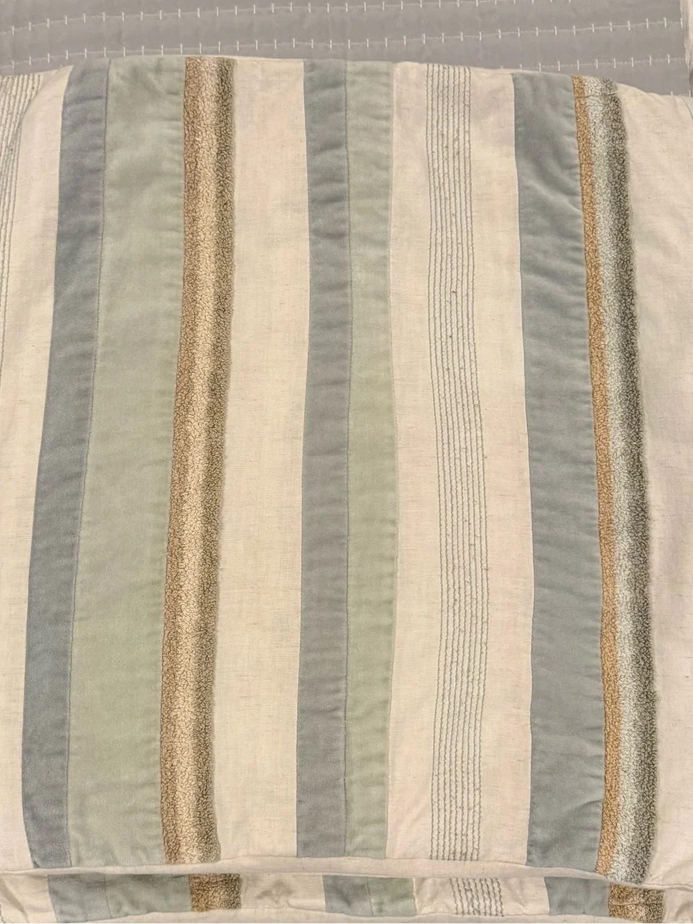 Pier 1 Stripe Pillow Cover in Cream, Sage & Light Blue(4 total)